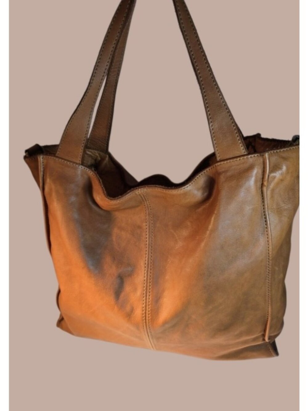 Brand New Genuine Leather Women's Brown Handbag Made in Italy